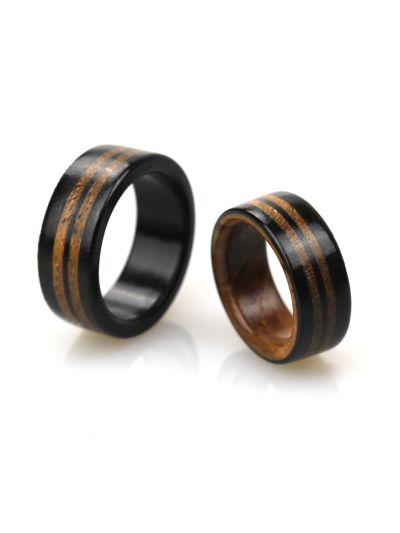 Teak Noir – Holzring aus Ebenholz & Teakholz