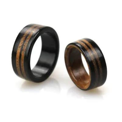 Teak Noir – Holzring aus Ebenholz & Teakholz